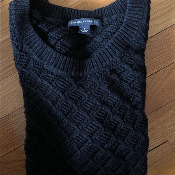 ❌SOLD❌ Banana Republic Cable Knit Woven Honeycomb Sweater - Picture 4 of 6